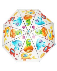 Зонт детский among us r-50см, прозрачный, полуавтомат