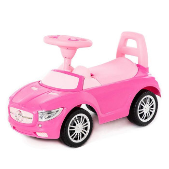 Каталка-автомобиль `SuperCar` №1 со звуковым сигналом (розовая)