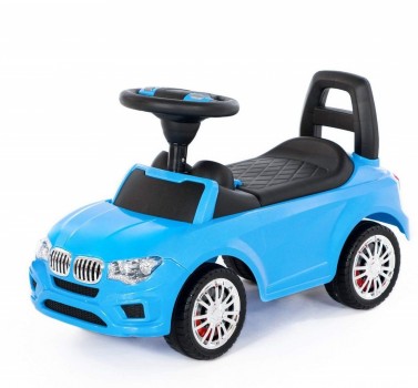 Каталка-автомобиль `SuperCar` №5 со звуковым сигналом (голубая)
