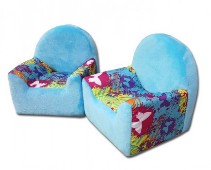 Набор мягкой мебели для кукол 2 кресла `Бабочки` с голубыми вставками,
