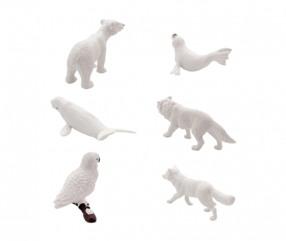 M6049 Набор фигурок Детское Время - Северные животные (в наборе 6 видов: Полярный волк, гренландский тюлень, белуха, северный медведь, полярная сова,