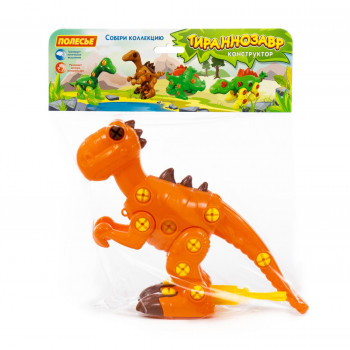 Конструктор-динозавр `Тираннозавр` (40 элементов) (в пакете)