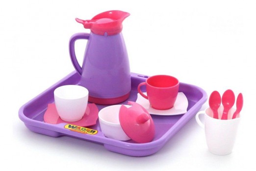 Фото #2 Набор детской посуды `Алиса` с подносом на 2 персоны (Pretty Pink)