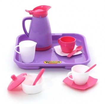 Набор детской посуды `Алиса` с подносом на 2 персоны (Pretty Pink)