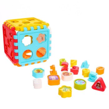 Фото #2 Развивающая игрушка `Куб`, сортер, с часиками