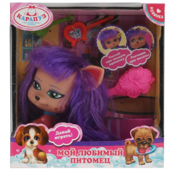 Питомец собака с фиолетовыми волосами, акс