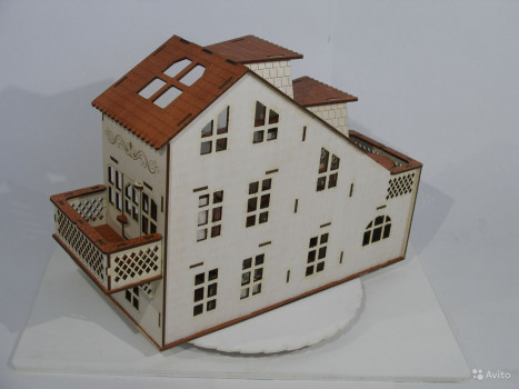Фото #2 Кукольный домик с гаражем, цвет Дизайнерский шоколад (мебель в комплекте)