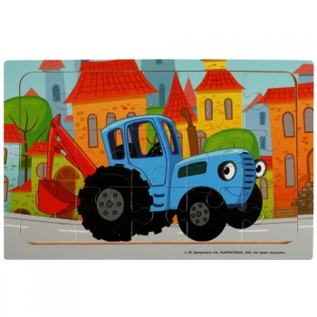 Деревянная игрушка-пазл «Синий Трактор»