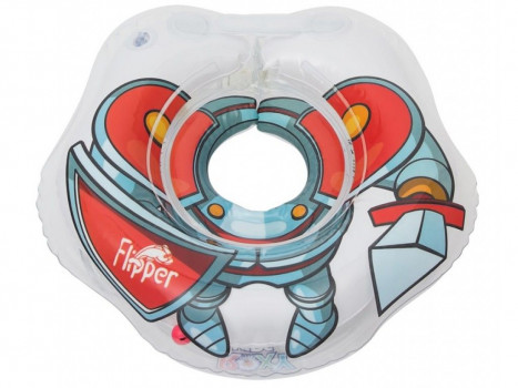Надувной круг на шею для купания малышей Flipper Рыцарь. Две камеры, мягкий внутренний шов, 3D-дизайн.