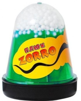 Лизун Слайм Плюх ZORRO перламутровый с шариками зеленый 130 гр.