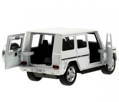 Фото #2 Машина металл MERCEDES-BENZ G-CLASS 12 см, двери, багажн, белый, кор. Технопарк