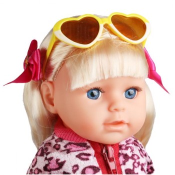 Фото #2 Кукла озвуч АБВГДЕЙКА песня Полина 35см, пьет,писает, очки, 8 акс