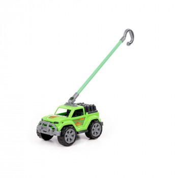 Автомобиль-каталка `Легионер` с ручкой (зелёный)