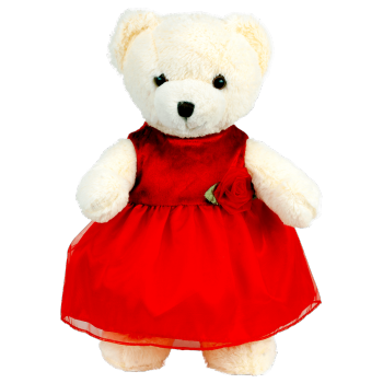 Фото #2 Платье принцессы `Мишки` красное (для мягконабивной игрушки)