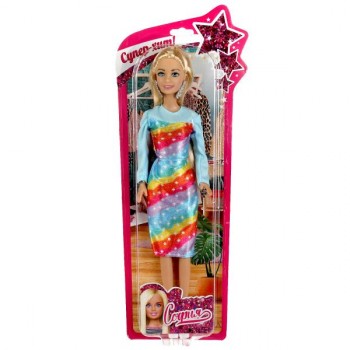 Кукла 29 см София в радужном платье , бесшарнирная, блист.