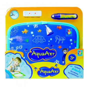 AquaArt коврик д.рис. с вод.марк.,синий,чемоданчик, в пак.