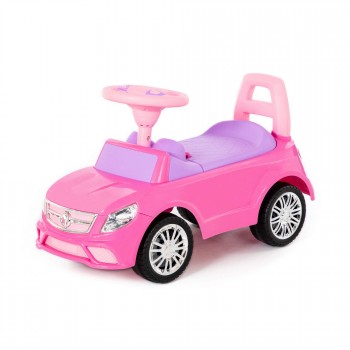 Каталка-автомобиль `SuperCar` №3 со звуковым сигналом (розовая)