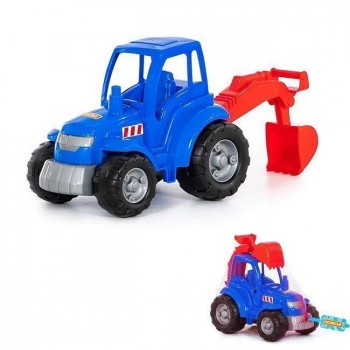 Трактор `Чемпион` (синий) с лопатой (в сеточке)