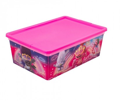 `TROLLS` коробка для игрушек 10л, цвет в ассортименте