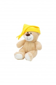 Медведь Берни в колпаке из желтого флиса 22 см