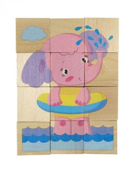 Фото #2 Пазлы деревянные для малышей `Слонёнок`, 12 элементов.