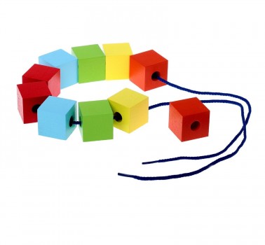 Фото #2 Деревянная игрушка Шнуровка `Кубики цветные`