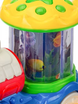 Фото #2 Музыкальная игрушка Паровозик с рыбками `Elefantino` синий