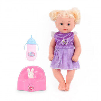 Кукла-младенец KING TIME `Малышка в фиолетовом платье`