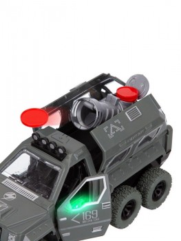 Фото #2 Машинка на пульте р/у `BeBoy`, выдвижная пушка стреляет дисками, световые эффекты, USB зарядное устройство, размер машинки 22*10*10 см, в/к 34*13*11