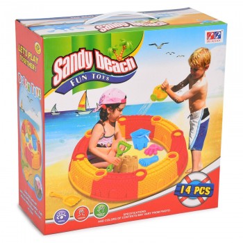 Песочница сборная круглая Hualian Toys ,в комплекте набор для песка из 6 предметов