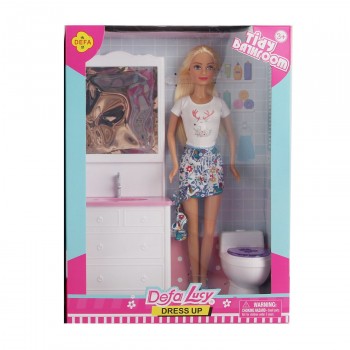 Игровой набор с куклой DEFA Lucy `Туалетная комната`