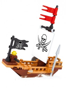Фото #2 Конструктор пластмассовый AUSINI, `Пираты: Лодка с капитаном` (66 деталей)