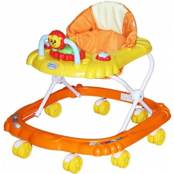 Ходунки МишкаBAMBOLA (8 колес,игрушки,муз) (60*57*57) Orange+Yellow/Оранжевый