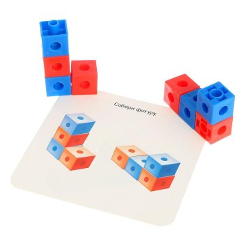 Фото #2 Обучающий набор `Кубики-конструктор: Логика и внимание` с заданиями, 50 кубиков