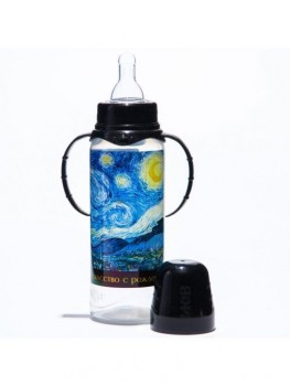 Бутылочка для кормления `Искусство с рождения: Ван Гог` 250 мл цилиндр, с ручками