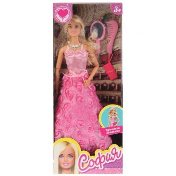 Кукла 29см София в розовом платье, с аксесс.