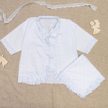 Крестильный набор (рубашка, уголок 80*80) хлопок 100%, рост 68-74, мальчик