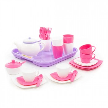 Набор детской посуды `Алиса` с подносом на 4 персоны