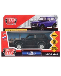 `Технопарк` Машина металл LADA 4x4 длина 11,5 см, инерц, черный, в/к