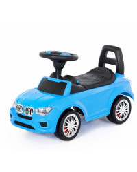 Каталка-автомобиль `SuperCar` №5 со звуковым сигналом (голубая)