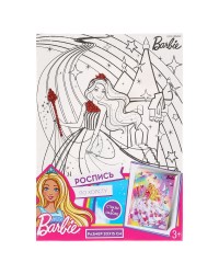 `MultiArt` Набор для росписи по холсту `Barbie` с глиттером и стразами