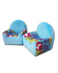Набор мягкой мебели для кукол 2 кресла `Бабочки` с голубыми вставками,