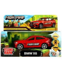 `Технопарк` Машина металл BMW X6 12 см, двер, багаж, инер, красный мой мир, в/к
