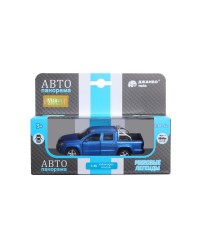 `Автопанорама` Машинка металлическая 1:46 Volkswagen Amarok, синий, откр. двери, инерция, в/к