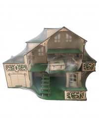Кукольный домик с гаражем, цвет салатовый