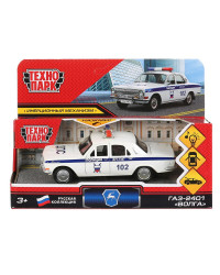 `Технопарк` Металлическая модель машины «ГАЗ-2401 Волга Полиция», белый