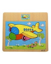Пазл-рамка деревянная для малышей `Самолет` 12эл.
