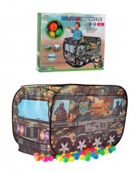 Игровой домик - палатка `Автобус военный`, в комплекте 50 разноцветных шаров