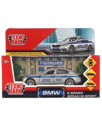 `Технопарк` Металлическая модель «BMW 5 Series Sedan M-Sport. Полиция» 12 см, двери, баг,