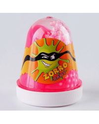 Лизун Слайм Плюх ZORRO перламутровый с шариками розовый 130 гр.